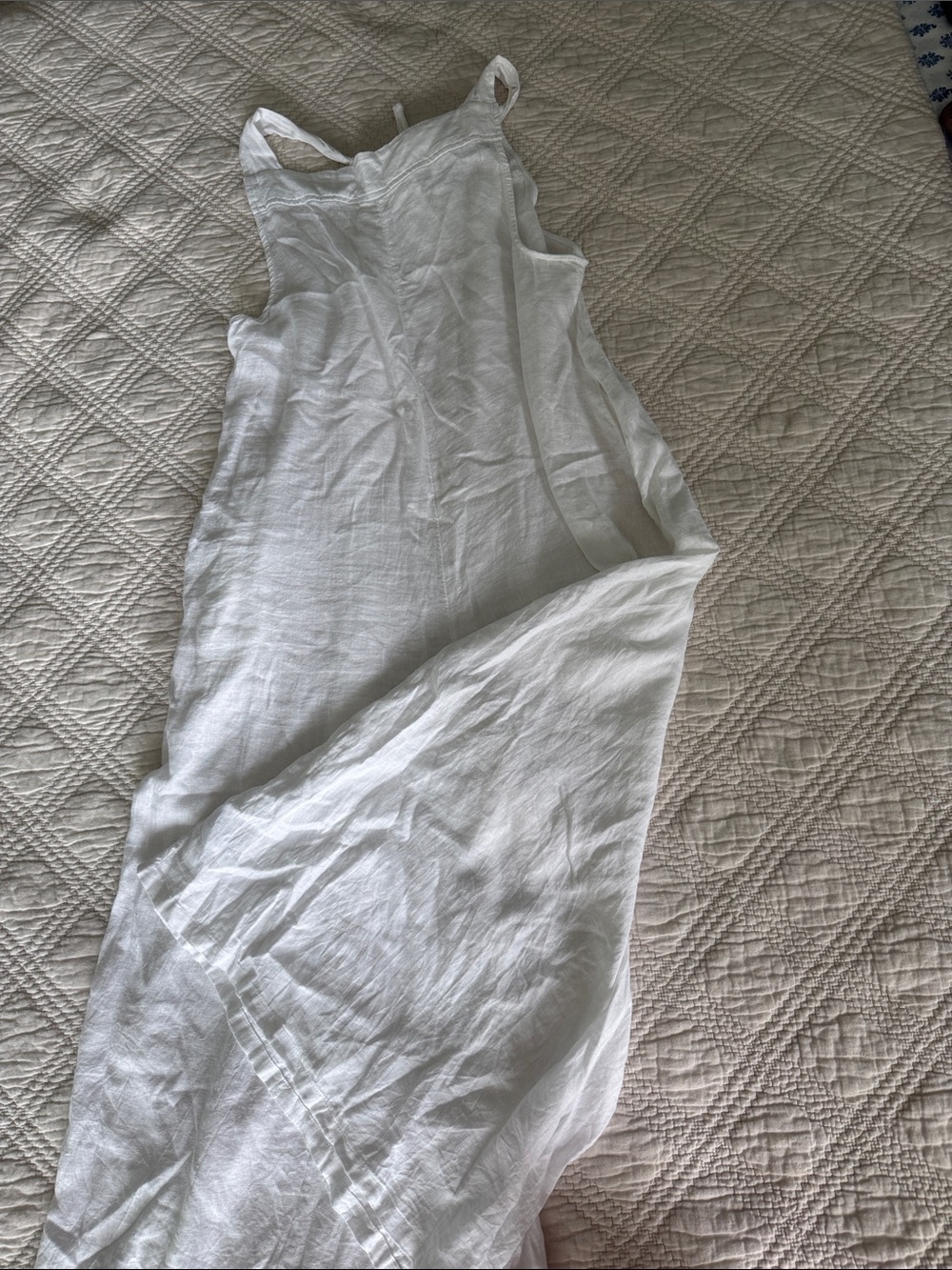 haute hippie style linen blend strappy wide leg jumpsuit Overalls Size XL White - Picture 11 of 13